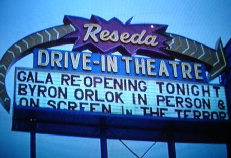 This is the marquee from the Reseda Drive-in featured in the movie "Targets"