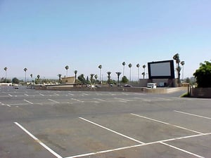 screen and projection building; taken July 16, 2000