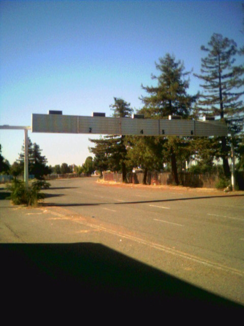 Entrance road and sign, not even bothering to put up the movies anymore.