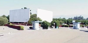 this is actually inside the lot, facing toward the street. what you see straight ahead in the middle is the ticket booth, demonstrating what i mean about the entrance!