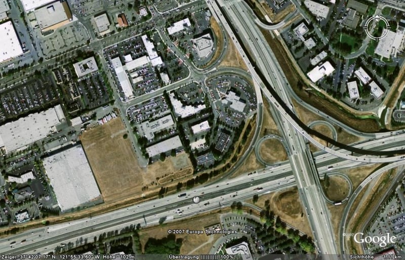 Aerial view of former drive-in site