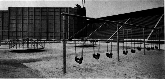 playground ad from 1956 featuring the san gabriel drive in