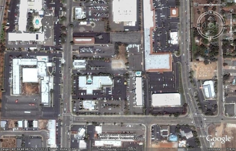 Aerial view of former drive-in site