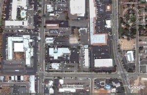 Aerial view of former drive-in site