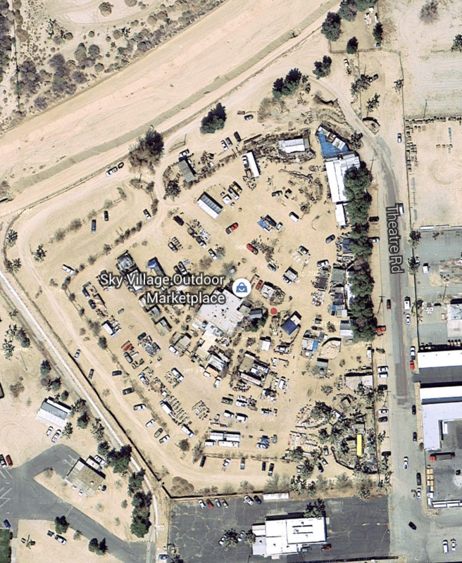 Aerial photo of the Drive-in now use as flea market.