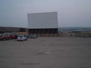 Facing Screen 1 - holes in ground for former speaker poles