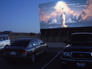 Twilight shot of screen 1