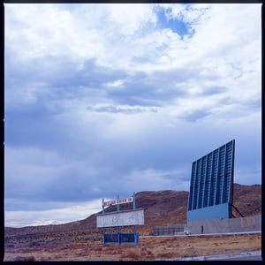 the screen and marquee of the skyline drive-in, barstow, california