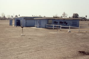 Projection booth in front of snack bar.  In the early days there was no snack bar, it was build later on.  Before there was a snack bar, a vendor with a push cart sold refreshments