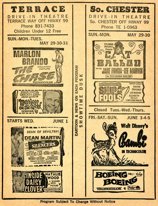 Back side of the same hand out card.  My dad, Jeff Lewis,  was co-owner of all three theaters.