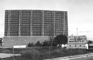 black and white pic of original screen from 1974, when South Bay had only 1 screen.