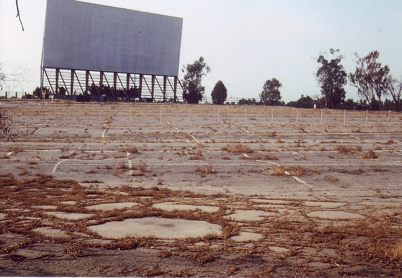 Part of field with one row of speaker poles left