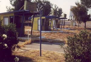 Row of 3 ticket booths