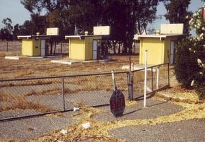 Beautiful yellow ticket booths