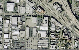 Aerial view of former drive-in site