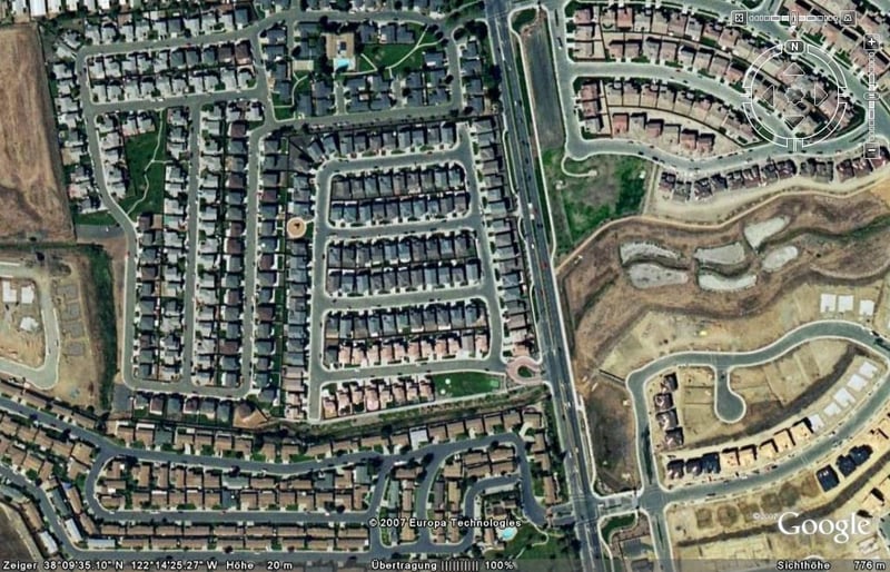 Aerial view of former drive-in site