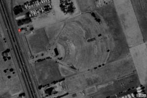 ariel view of closed Valley 99 Drive-In.