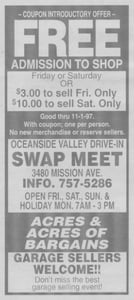 Swap Meet advertisement from October 31, 1997