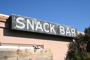 Snack bar sign at the Valley Drive-in, Lompoc Ca.