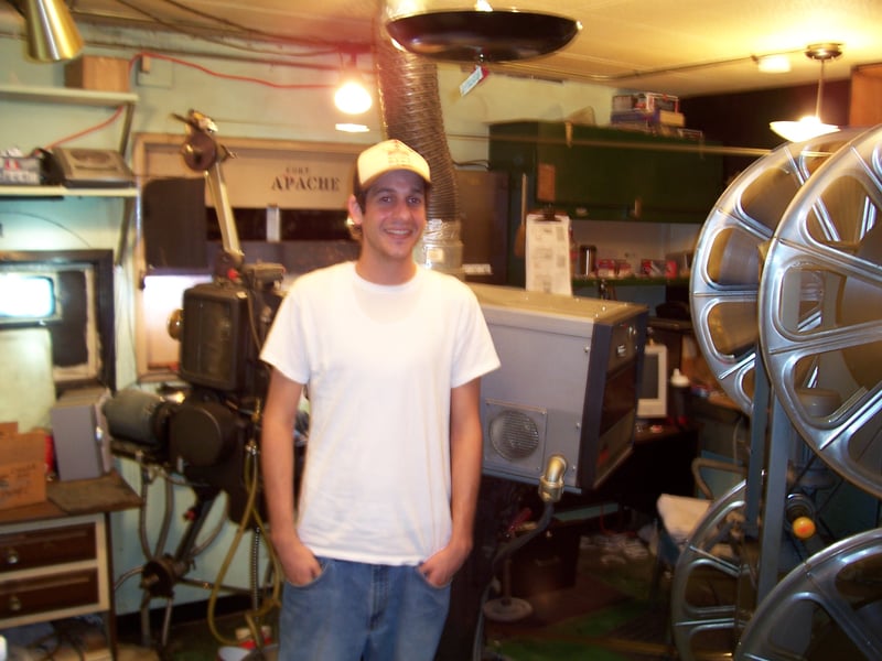 This is Rhett, projectionist at the VanBuren. He and Fred Williams, manager of the Van Buren, were most gracious for allowing SoCalDIMS to tour the property and have a sign-up/info area in the concession stand. Thank you, Fred and Rhett