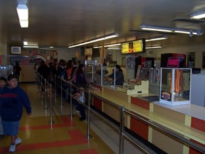 The snack bar at the Vineland. This was before the shows began. The place gets a LOT busier. All 4 screens were packed on this night.