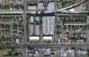 Aerial view of former drive-in site