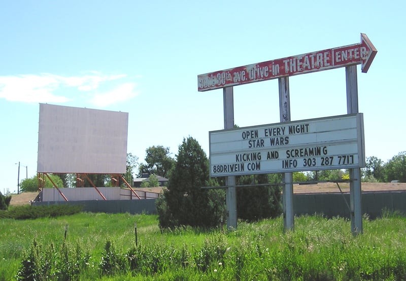 88 Drive-In sign and screen.