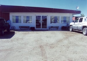 Concession building housing a body repair shop now