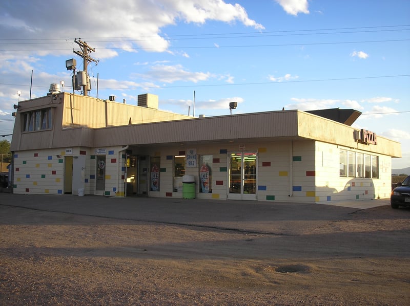 Cinderella Twin Drive-In snack bar and projection booth.