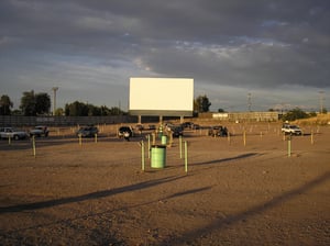 Walking around the Cinderella Twin Drive-In and taking pictures before the movie.