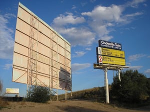 Cinderella Twin Drive-In and the sign next to the freeway.