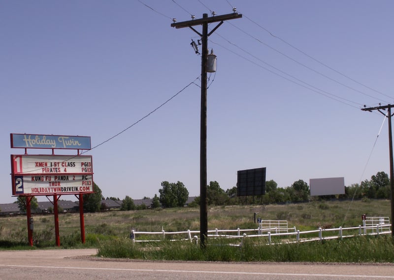 A view of the Holiday Twin Drive-In on Overland Drive in Ft. Collins, Co