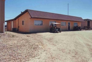 Converted concession building where MAKCO Pipe  Steel has the office now