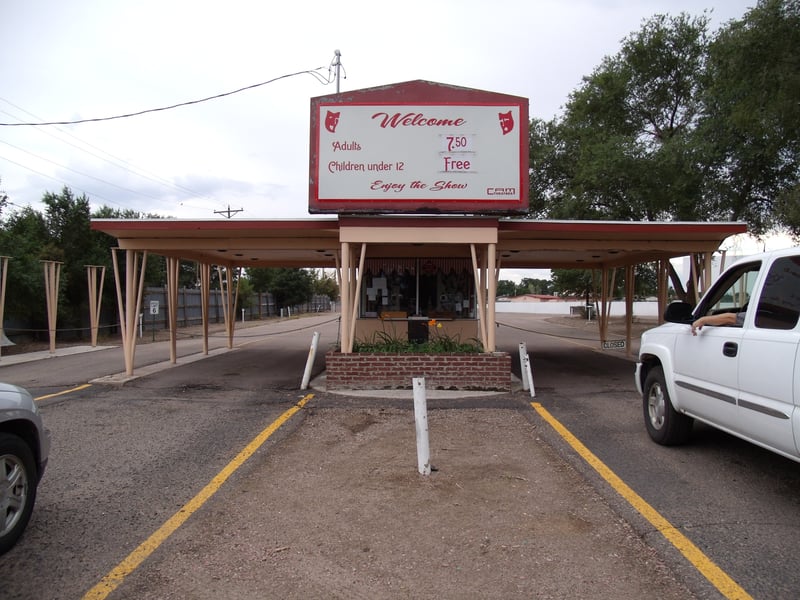 Mesa Drive-In ticket booth and entrance.