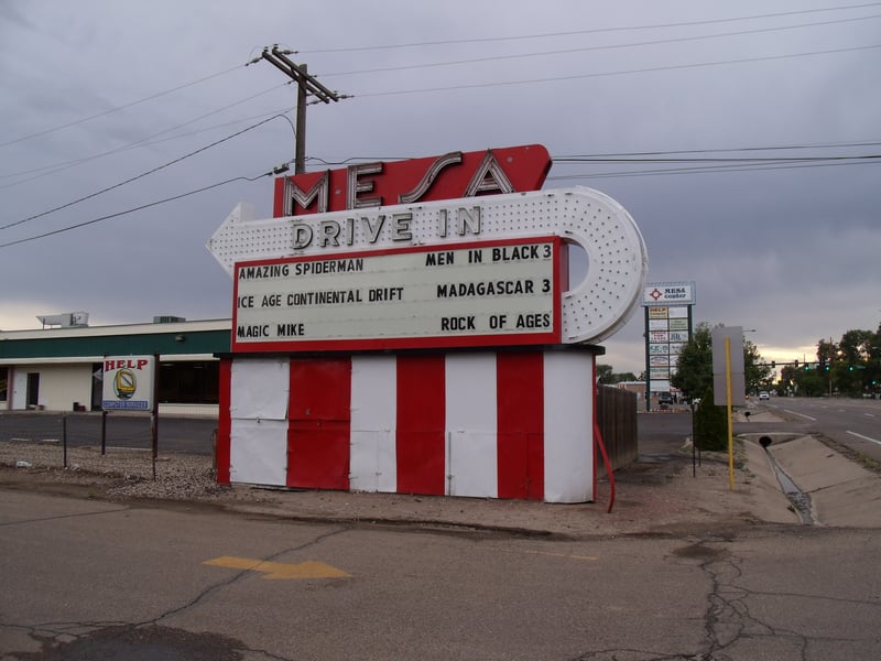 Mesa Drive-In - a nice drive-in with three screens. Their snack bar also sells playing cards with their drive-in logo on them.