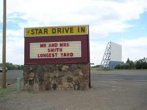Star Drive-In sign and screen.
