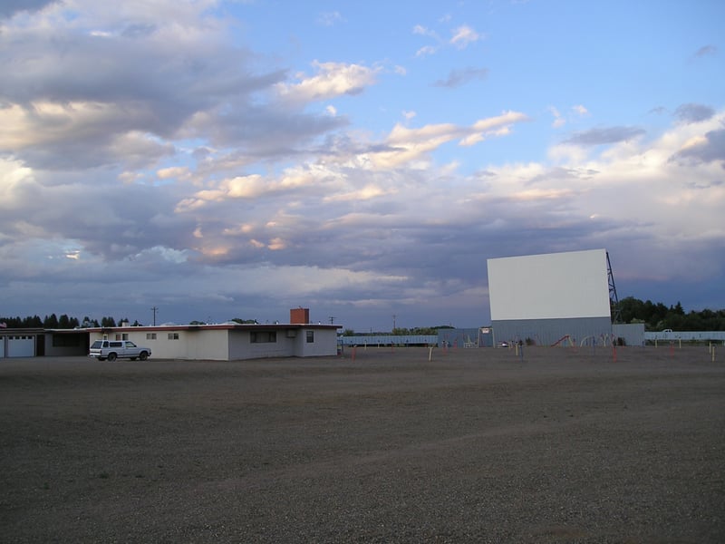Star Drive-In snack bar, projection booth, and screen.