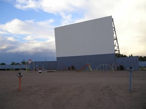 One of the Star Drive-In screens, with play ground.