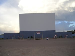 One of the Star Drive-In screens, with play ground.