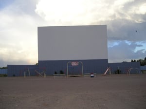 One of the Star Drive-In screens, with play ground.