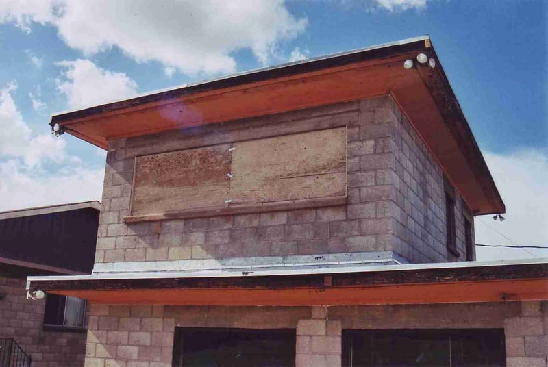 Projection booth on the second floor