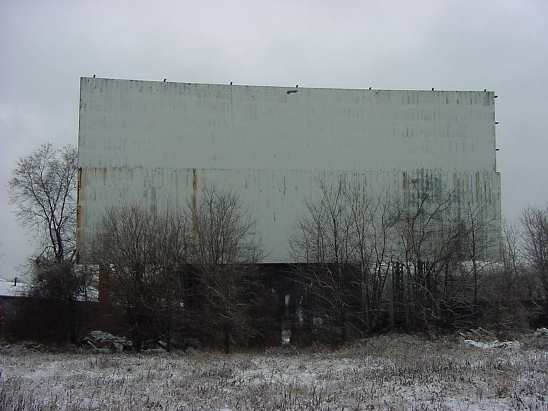 The screen on a rare snowy day in March 2002.