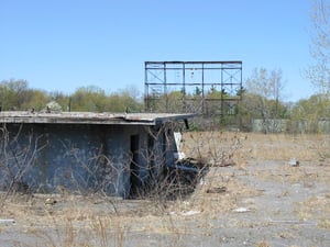 What's left of the concession stand & screen.