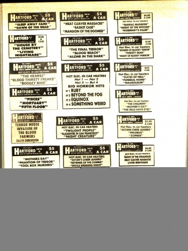 Many newspaper ads for the Hartford Drive in