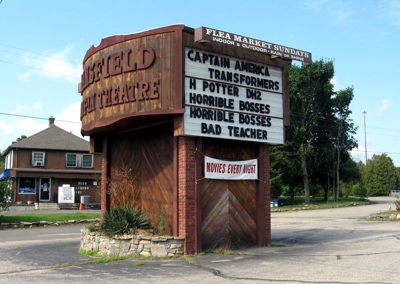 Side of marquee showing the features.