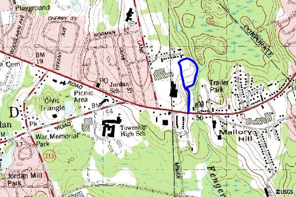 modified topo map showing where DI was located taken 7-1-89