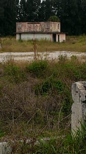 Closeup of concession  projection booth from old entrance