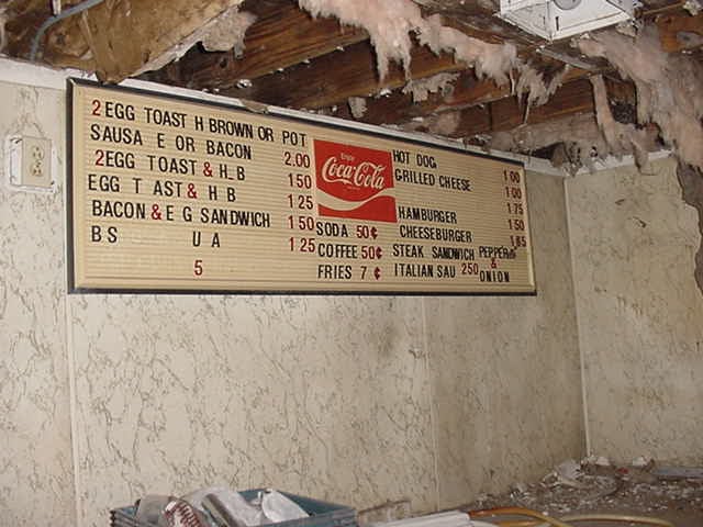 The price of the food at the time the place closed down.