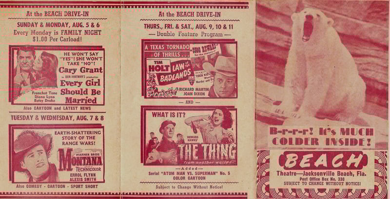 1951 Flyer for the Beach Drive-In