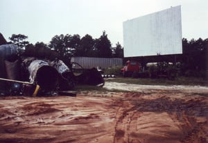 Scrap on sandy field